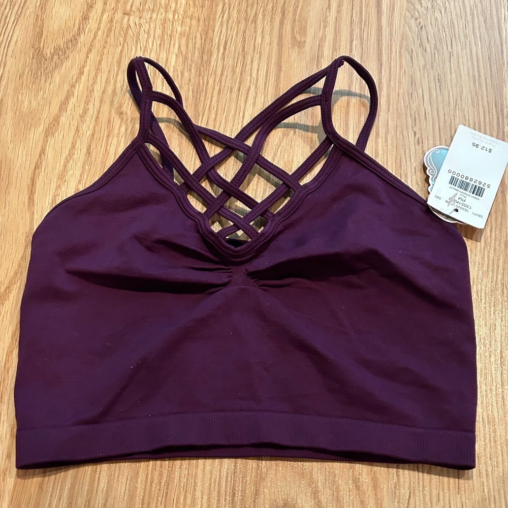 Buckle BKE Plum Front Strappy Bralette Seamless Lattice‎ Cage